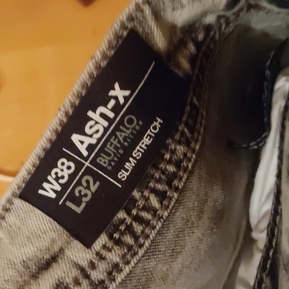 BUFFAL9 DAVID BITTON ASH X 38 X 34 SLIM STRETCH JEANS GRAY MARBLE BLK - Picture 5 of 6